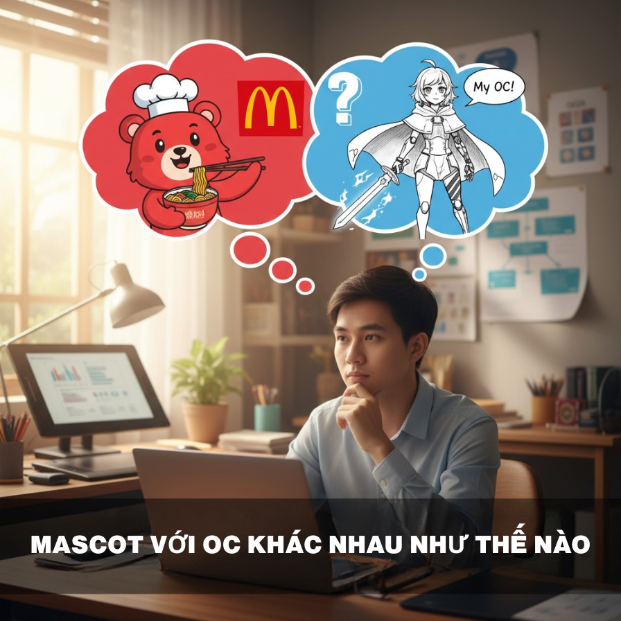 Mascot với OC khác nhau như thế nào